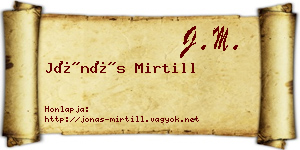 Jónás Mirtill névjegykártya
